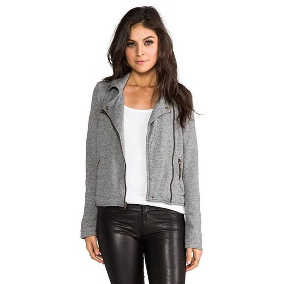 Current/Elliott The Easy Biker Zip Soft Knit Motorcycle Jacket Size 1 (Small) - Picture 2 of 8